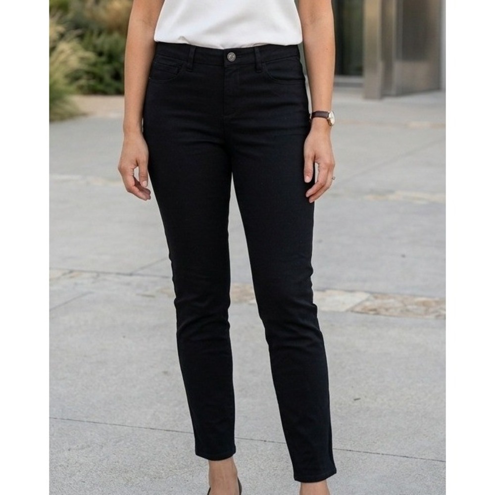 Banana Republic Sloan Skinny Pants Women's 8 Black Mid Rise‎ Stretch Trousers
